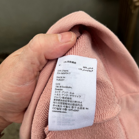 Peach COS Puff Sleeve Cotton Top Size S - Picture 5 of 6